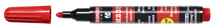 MARKER PERMANENT VARF ROTUND 1-3mm STANGER M235 ROSU